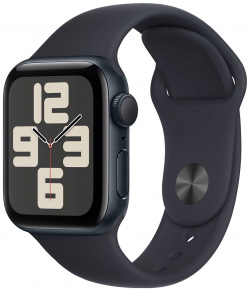 Apple Watch SE 2023  40 мм корпус из алюминия цвета «тёмная ночь» спортивный ремешок размер S/M MR9X3