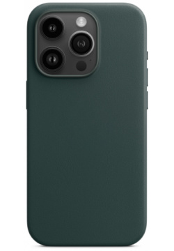 moonfish Чехол MagSafe для iPhone 15 Pro Max  кожа зеленый MF LCL 012 Кожаный