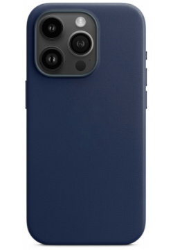 moonfish Чехол MagSafe для iPhone 15 Pro  кожа темно синий MF LCL 013 Кожаный
