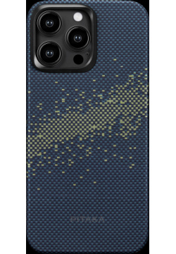 Pitaka Чехол MagEZ 4 StarPeak для iPhone 15 Pro Max  кевлар синий/зеленый KI1502PMYG