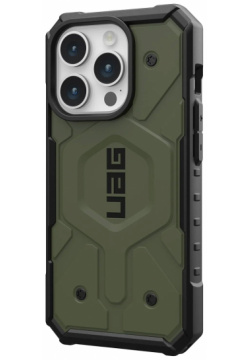 UAG Чехол Pathfinder MagSafe для iPhone 15 Pro Max  оливково/серый 114301117272