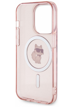 Karl Lagerfeld Чехол NFT Choupette для iPhone 15 Pro MagSafe  розовый KLHMP15LHFCCNOP