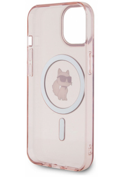 Karl Lagerfeld Чехол NFT Choupette для iPhone 15 MagSafe  розовый KLHMP15SHFCCNOP