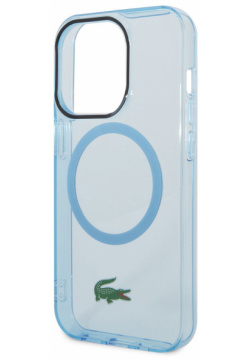 Lacoste Чехол Hard Logo для iPhone 15 Pro MagSafe  светло голубой LCHMP15LULOLB Ч