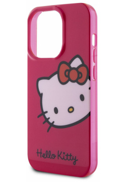 Hello Kitty Чехол Head для iPhone 15 Pro  розовый HKHCP15LHCKHSP
