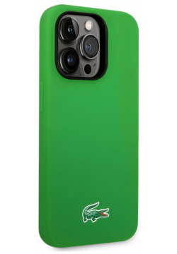 Lacoste Чехол Hard Logo для iPhone 15 Pro Max MagSafe  зеленый LCHMP15XSLON