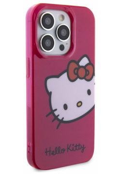 Hello Kitty Чехол Head для iPhone 15 Pro Max  розовый HKHCP15XHCKHSP
