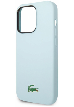 Lacoste Чехол Hard Logo для iPhone 15 Pro MagSafe  светло голубой LCHMP15LSLOLB