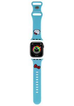 Hello Kitty Ремешок Head для Apple Watch 38/41 мм  силикон синий HKAWMSCHBLB С