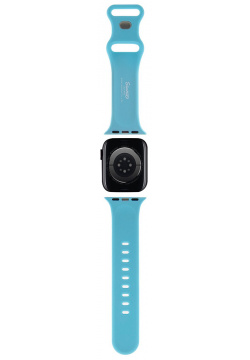 Hello Kitty Ремешок Head для Apple Watch 38/41 мм  силикон синий HKAWMSCHBLB