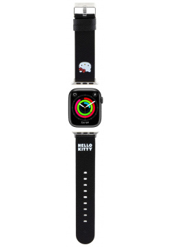 Hello Kitty Ремешок Head для Apple Watch 38/41 мм  кожа черный HKAWMPGKHK Р