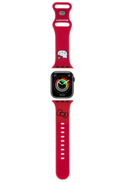 Hello Kitty Ремешок Head для Apple Watch 38/41 мм  силикон красный HKAWMSCHBLR