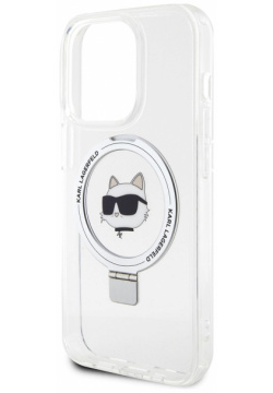 Karl Lagerfeld Чехол NFT Choupette Ring для iPhone 15 Pro Max MagSafe  белый KLHMP15XHMRSCHH