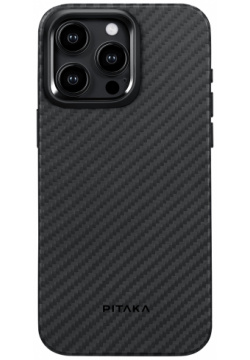Pitaka Чехол MagEZ Pro 4 для iPhone 15 Max  кевлар черно серый KI1501PMP