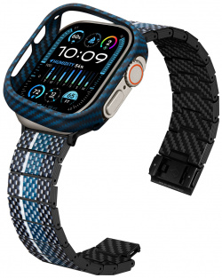 Pitaka Чехол для Apple Watch Ultra/Ultra 2 49 мм  кевлар синий KW2302A