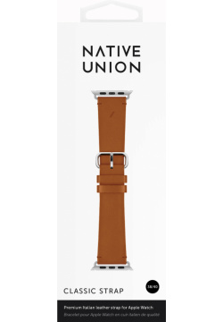 Native Union Ремешок Classic Strap для Apple Watch 38/40 мм  кожа коричневый AW S BRN