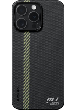 Pitaka Чехол Fusion Break the Line MagEZ Case 5 для iPhone 15 Pro Max  кевлар черный KI1501BTLM