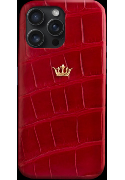 Caviar Чехол Leather Case для iPhone 15 Pro Мах  кожа красный 27976_15max