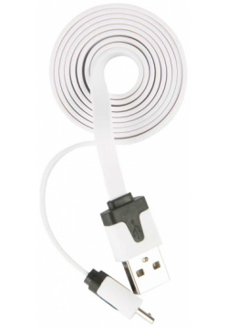 Дата кабель RedLine 0307 0406 USB microUSB плоский White
