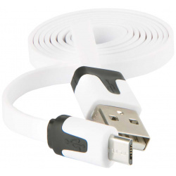 Дата кабель RedLine 0307 0406 USB microUSB плоский White