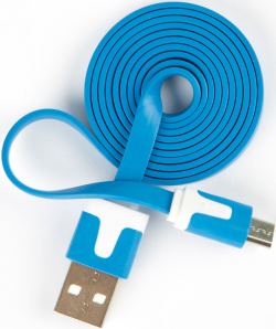 Дата кабель RedLine 0307 0408 USB microUSB плоский Blue