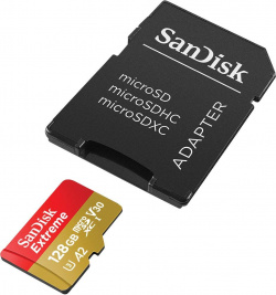 Карта памяти MicroSDXC SanDisk SDSQXA1 128G GN6MA 128GB Class10 c адаптером V30 UHS I U4 black (SDSQXA1 GN6MA)