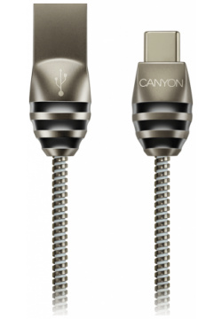 Дата кабель Canyon 0307 0433 CNS USBC5DG USB Type C 1м металлическая оплетка Silver