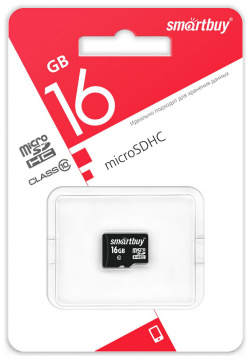 Карта памяти MicroSD Smartbuy 0305 1391 16Gb Class 10 UHS I без адаптера Black