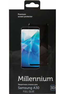Стекло защитное RedLine 0317 2385 Millennium Samsung Galaxy A30 3D Full Glue черная рамка