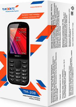 Мобильный телефон teXet 0101 6853 TM 208 Dual sim Black/Red