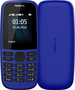 Мобильный телефон Nokia 105 SS TA 1174 2019 Blue Разговаривайте хоть дни