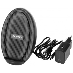Беспроводное зарядное устройство Qumo 0303 0581 Qi Cold Charger SET 10W с СЗУ QC Black