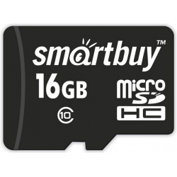 Карта памяти MicroSDHC Smartbuy 0305 1413 16GB Class10 с адаптером Black S
