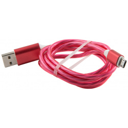 Дата кабель RedLine 0307 0572 LED USB microUSB 1м Pink