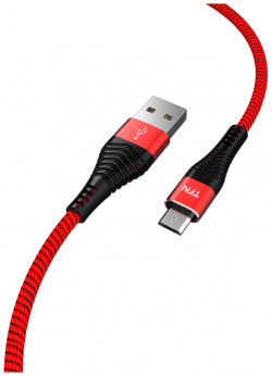 Дата кабель TFN 0307 0556 microUSB с защитой от излома Black/Red