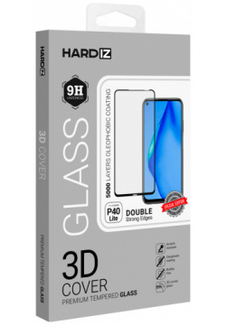 Стекло защитное Hardiz 0317 2846 Huawei P40 Lite 3D черная рамка Ударопрочное