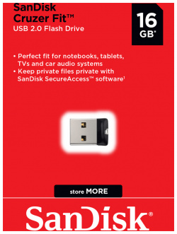 USB Flash SanDisk SDCZ33 016G 16Gb USB2 0 Cruzer Fit Silver/Black (SDCZ33 016G)