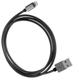 Дата кабель Qumo 21745 USB А Lightning MFI 1м оплетка металл Space Gray (21745)