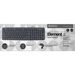 Клавиатура Defender 0400 1952 Element HB 520 USB проводная Black