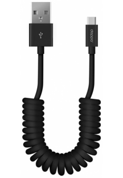 Дата кабель Deppa 0307 0710 USB А Type C 2A витой Black
