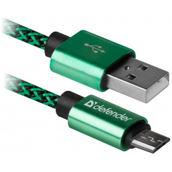 Дата кабель Defender 0307 0712 USB08 03T PRO USB microUSB 1м Green