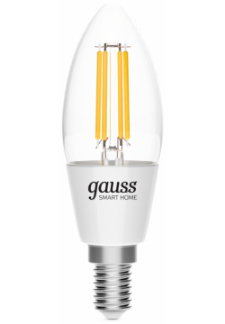 Умная лампочка Gauss 1250112 4 5 Вт С35 E14 прозрачная