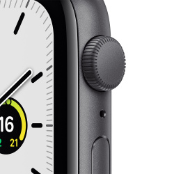 Часы Apple MKQ63RU/A Watch SE GPS 44мм корпус из алюминия серый космос + ремешок черный (MKQ63RU/A)