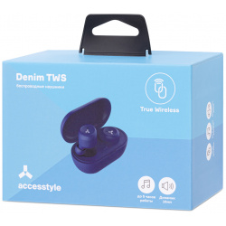 Беспроводные наушники с микрофоном Accesstyle 0406 1611 Denim TWS Blue