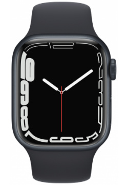 Часы Apple MKMX3RU/A Watch Series 7 GPS 41мм корпус из алюминия Темная ночь + ремешок Черный (MKMX3RU/A)