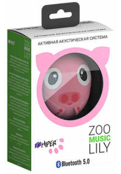 Портативная акустическая система HIPER 0400 2087 ZOO Music Lily  Pig Pink