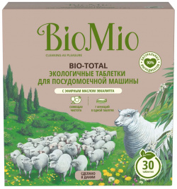 Таблетки для посудомоечной машины BioMio 7000 3033 Bio Total  7в1 с эфирным маслом эвкалипта ЭКО 30шт