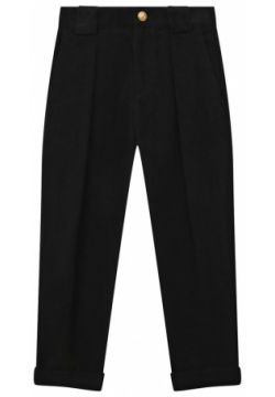 Хлопковые брюки Balmain BT6R40 Для пошива черных брюк мастера марки использовали