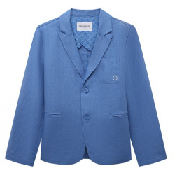 Льняной пиджак Trussardi junior TBP24017GC Для пошива синего однобортного