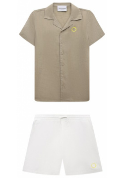 Комплект из рубашки и шорт Trussardi junior TBP24134SB Для пошива бежевой